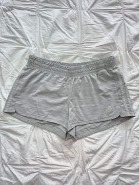 Adidas Pacer Training High Rise Shorts Heathered Grey Size M Aeroready Loose Fit